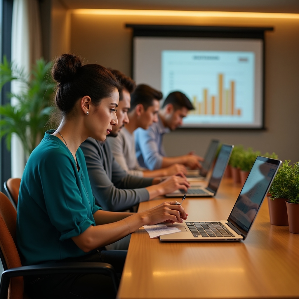 Adultos costarricenses aprendiendo herramientas digitales en clase